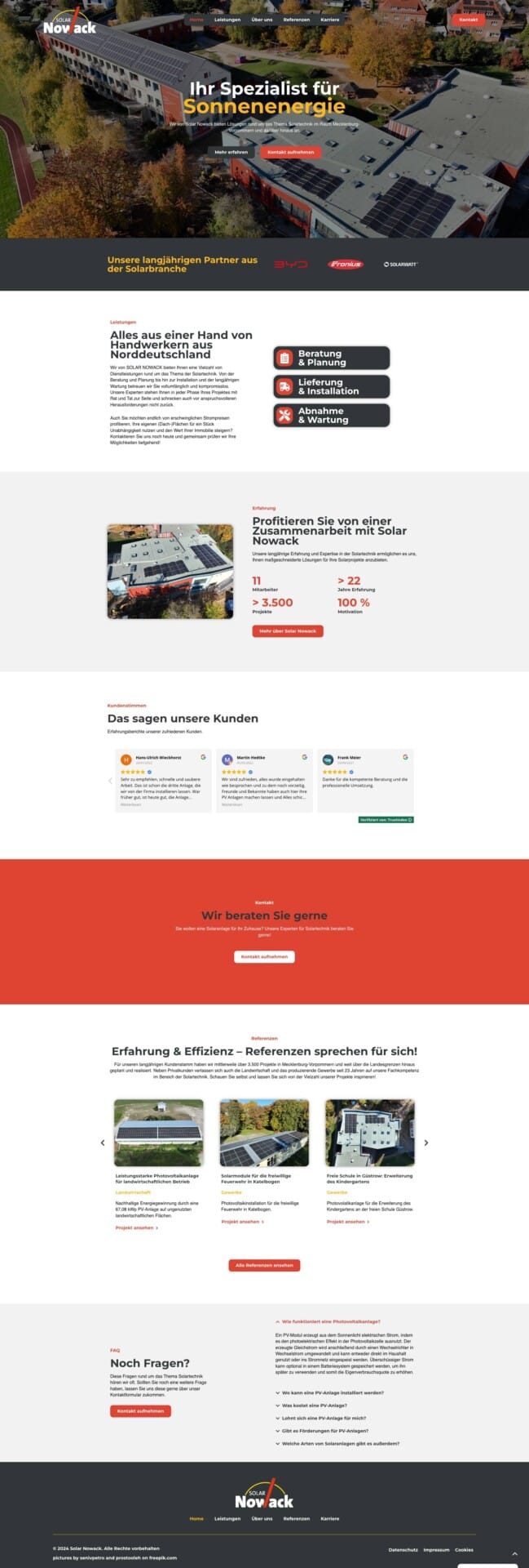 Webseite von Solar Nowack erstellt von einfachpaul.de